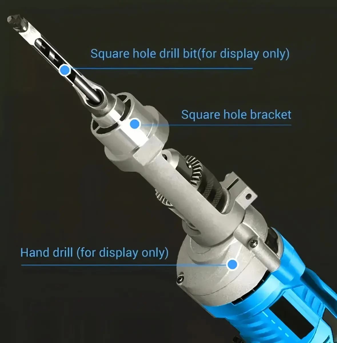 Adaptador De Broca Quadrada Para Furadeira, Suporte De Fixação De Furo Quadrado Para Marcenaria Abridor De Furos Quadrad - 6