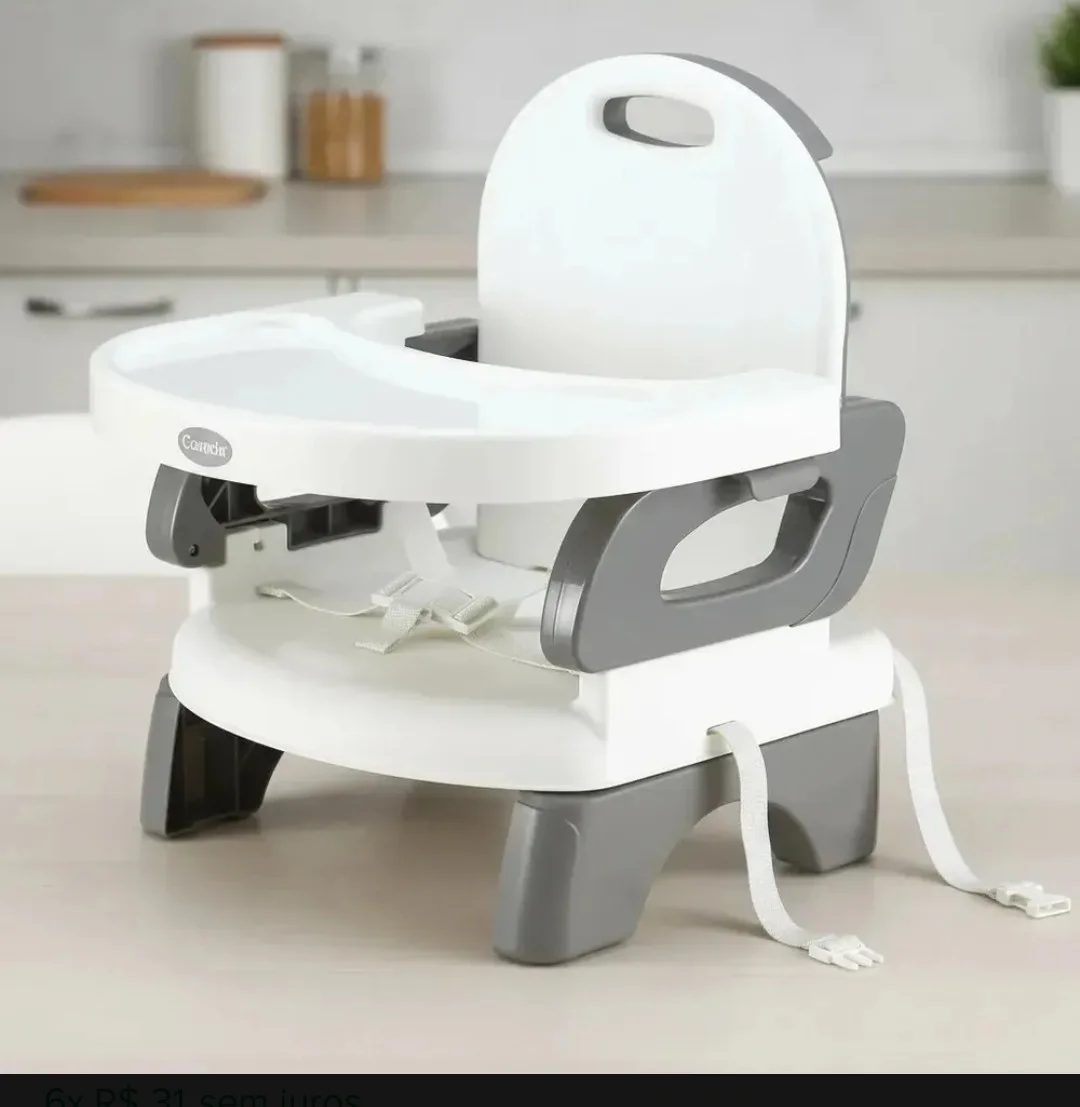 Cadeira De Alimentação infantil Cor Cinza Com Branco,Mastela - 2